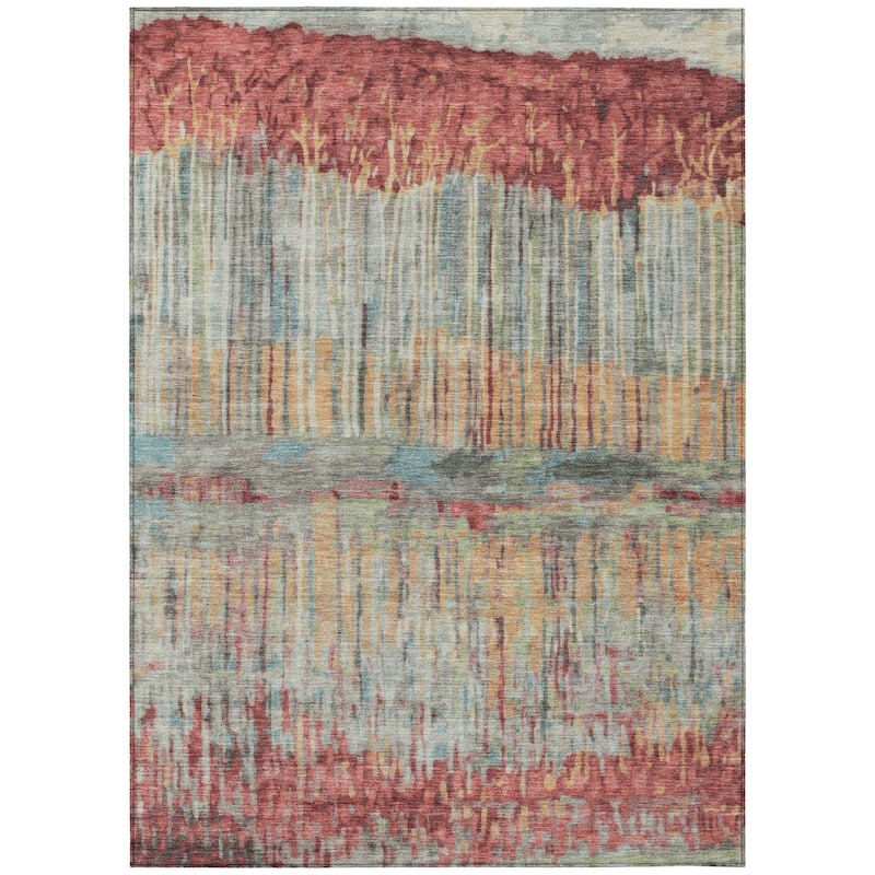 Machine Washable Indoor/ Outdoor Modern Ombre Chantille Rug