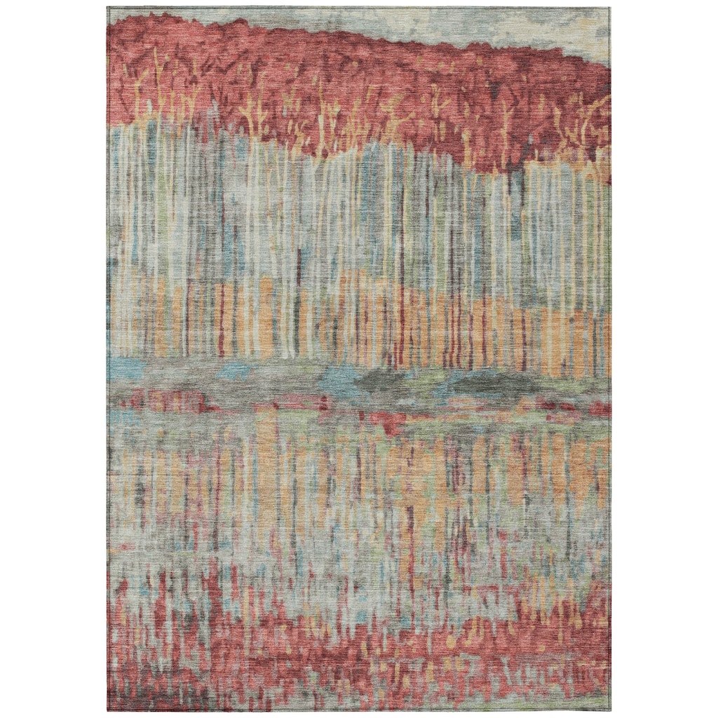 Machine Washable Indoor/ Outdoor Modern Ombre Chantille Rug