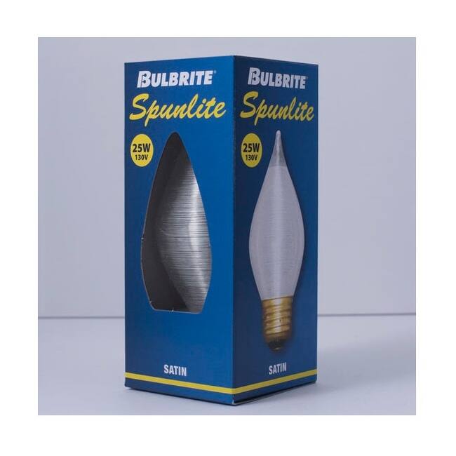Bulbrite Pack of (10) 25 Watt Dimmable Satin Finish C15 Spunlite Incandescent Light Bulbs with Medium (E26) Base