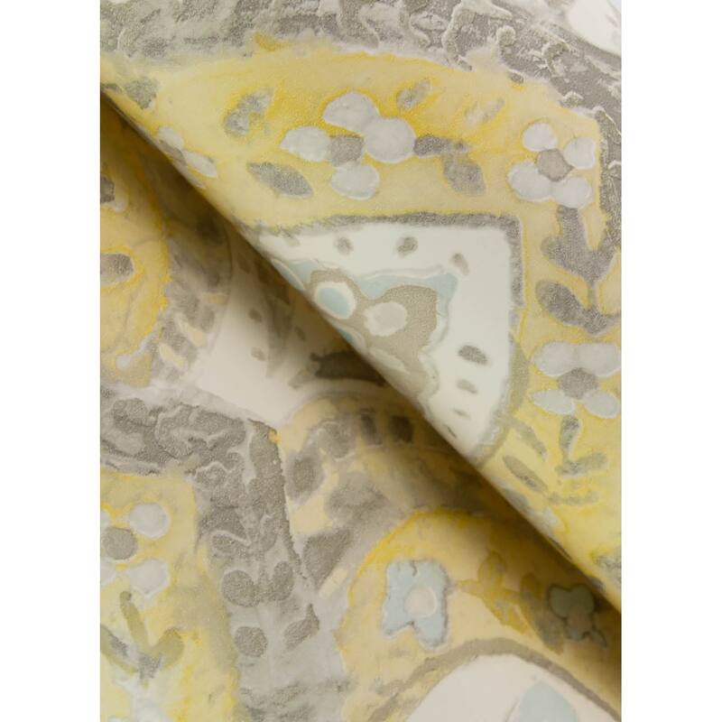 Chesapeake Mimir Mustard Quilted Damask Wallpaper