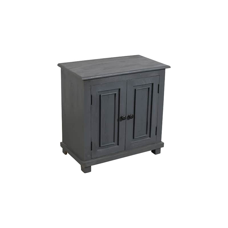 Jenna 2-Door Solid Wood Nightstand With Storage Shelf
