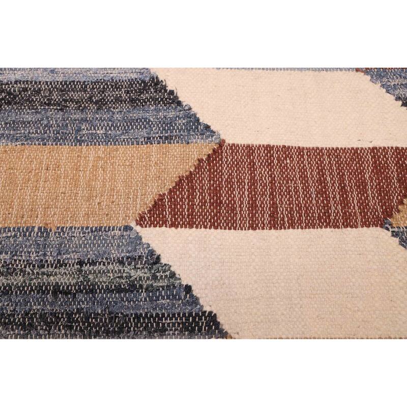 ECARPETGALLERY Flat-Weave Palas Denizli Ivory Kilim - 5'2 x 8'0