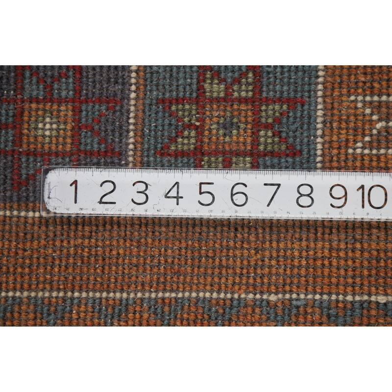 Hand Knotted Oriental 100% Wool Carpet Traditional Tribal Oranges & Rust Heriz (serapi) Runner Rug - 10' 3'' X 4' 0''