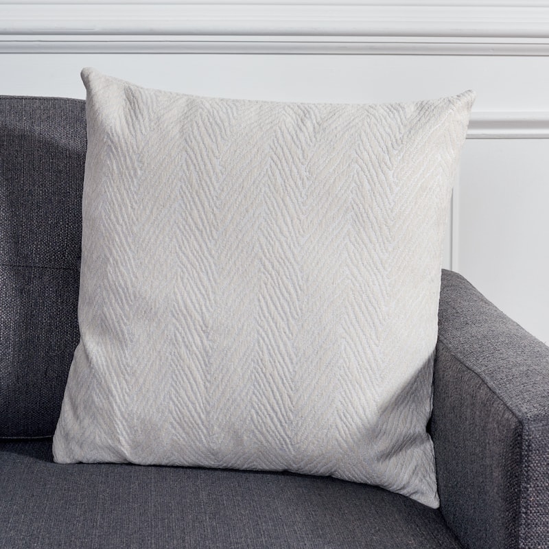 SAFAVIEH Astridur Chevron Accent 18-inch Throw Pillow - Ivory - 18Wx18L