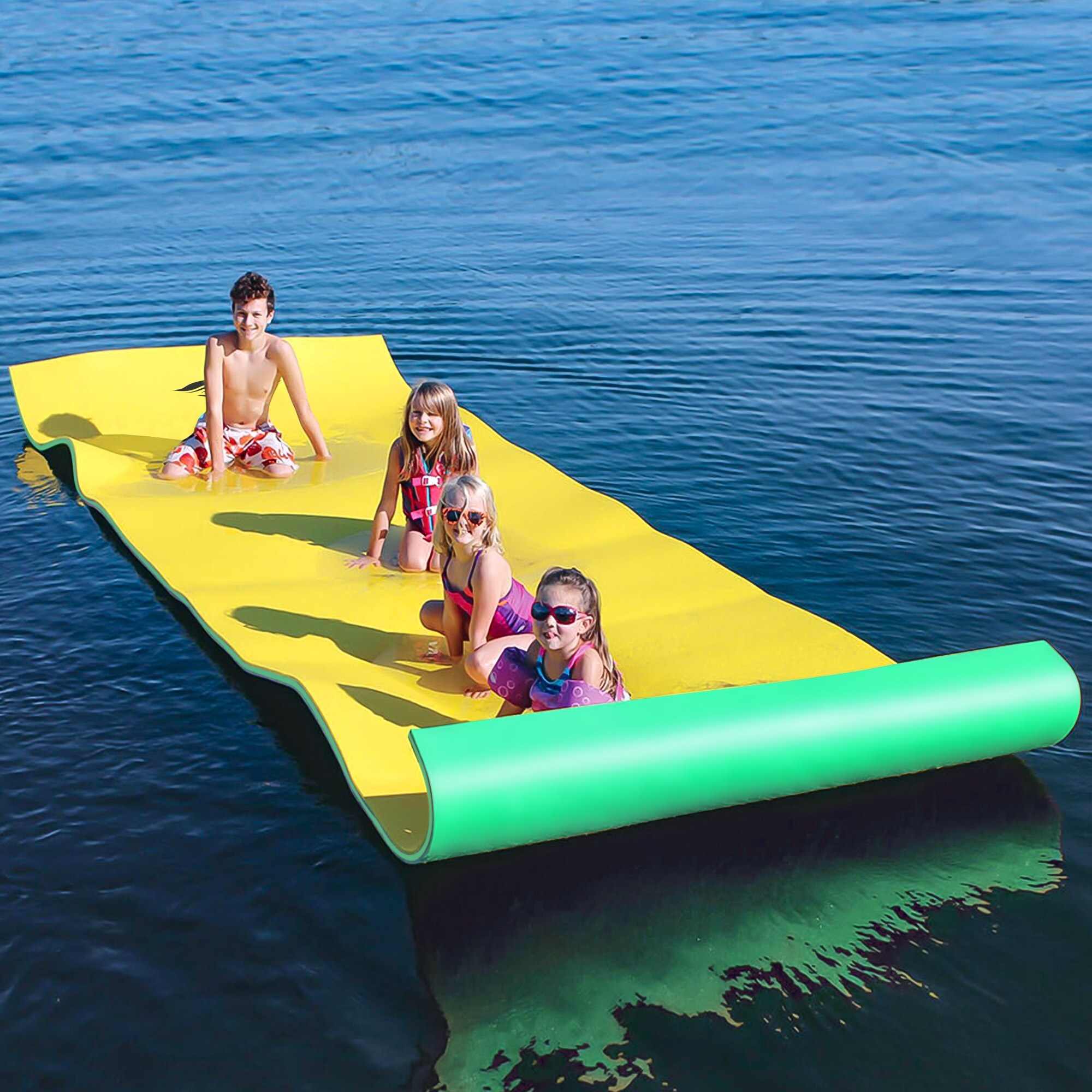 thumbnail image 2 of Fun Float Swimming Floating Mat Pad Blanket, Foam, Strong Buoyant Power, Fun In Water Sea Lake River Pool Outdoor Activities Recreations Party, DIY Mooring Device DIY Headrest Pillow In 2 of 14
