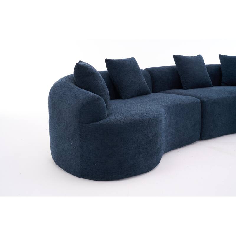 110" Foam Classic 4-Seater Sofa with 4 Pillows for Apartment