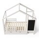 preview thumbnail 14 of 12, Nordic Creative Twin Size House Bed with Blackboard and Drawers Storage Bed Frame for Kids, Teens, Girls, Boys