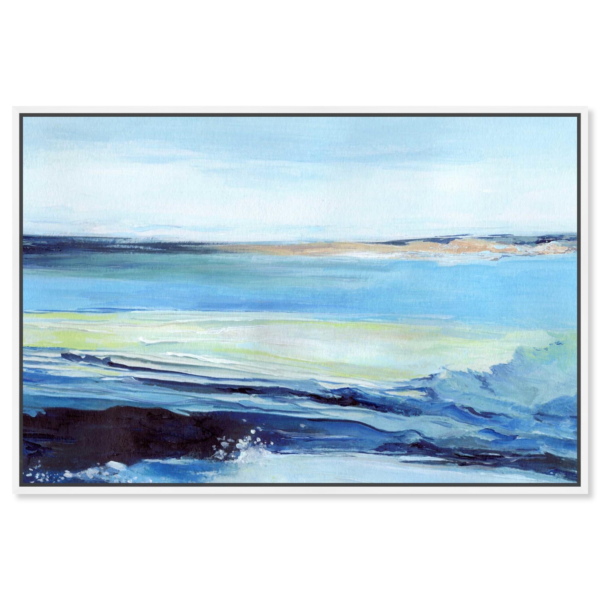 Blue Lagoon Canvas Abstract Art Prints by Art Remedy