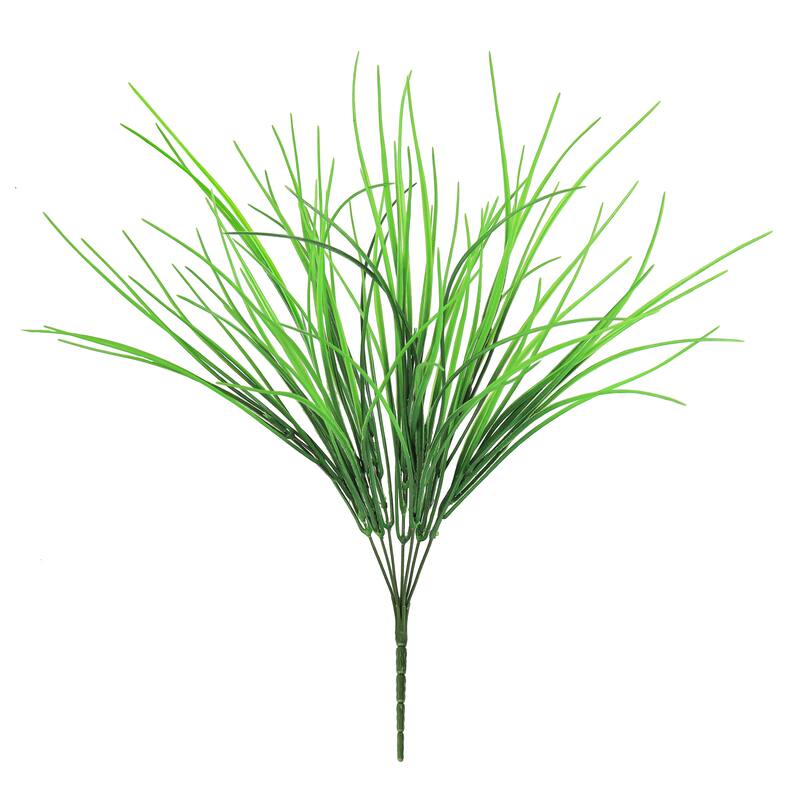 Set of 6 Artificial Grass Leaf Stem Plant Greenery Foliage Bush 16in - 16" L x 8" W x 8" DP