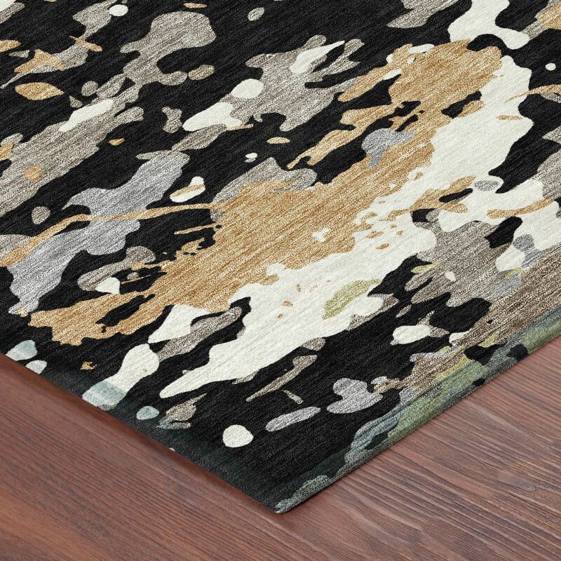 Machine Washable Indoor/ Outdoor Modern Calhan Chantille Rug