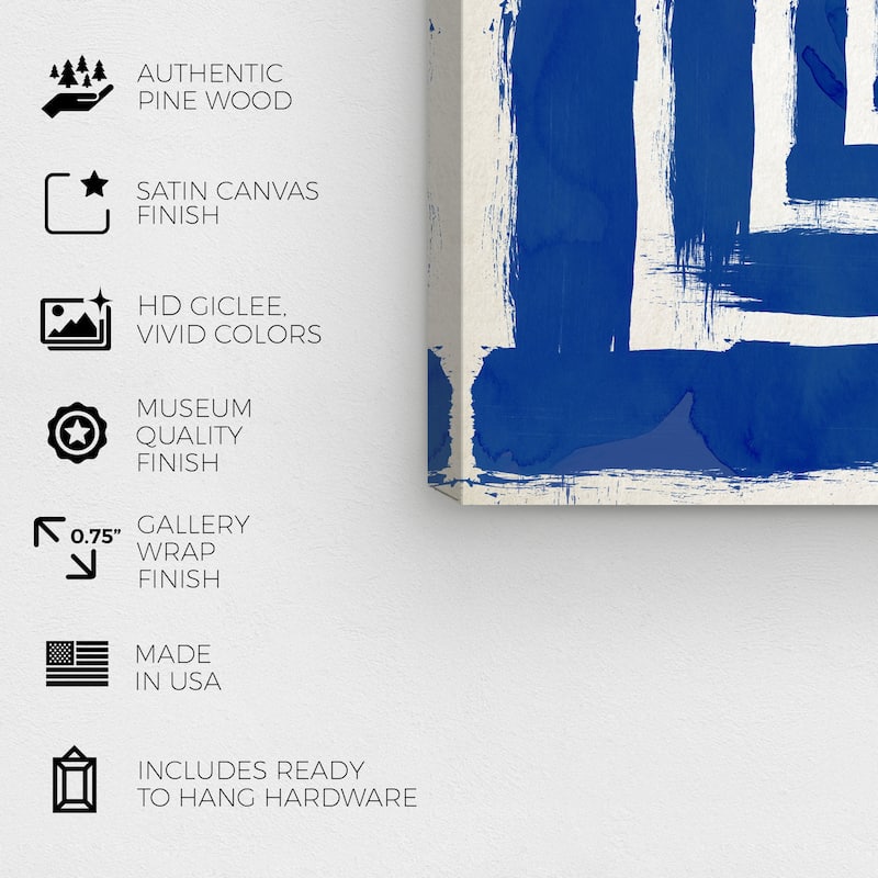 Wynwood Studio Canvas Abstract Magical Thinking Bleu Blue and Dark Blue Modern & Contemporary Wall Art Canvas Print