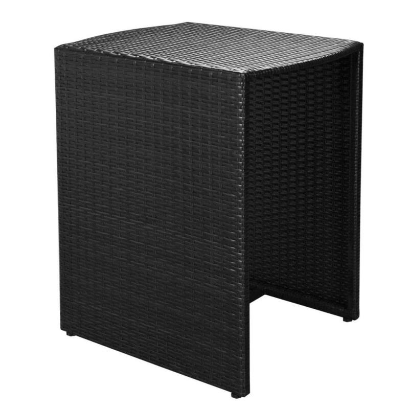 vidaXL Patio Bistro Set Outdoor Furniture Set Table and Chairs Poly Rattan - 23.6" x 18.9" x 27.6"