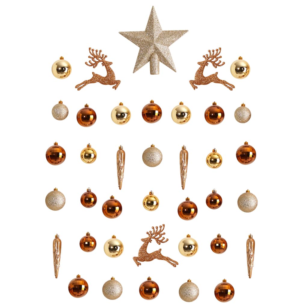 Holiday Christmas 40 Count Lux Shatterproof Ornament Set - 3