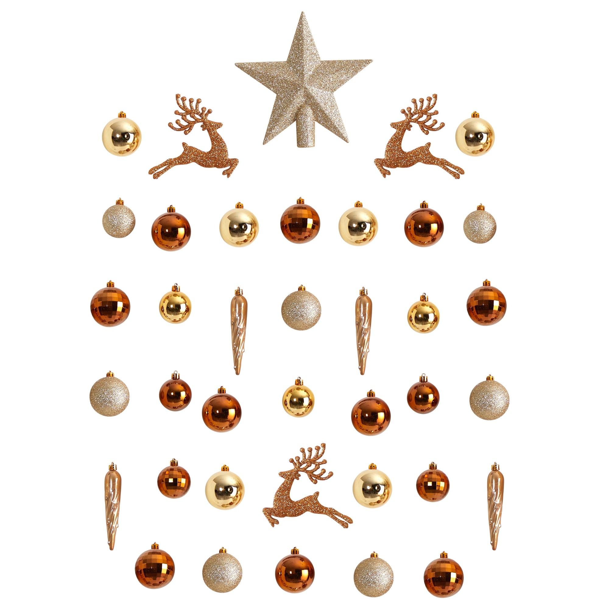 Holiday Christmas 40 Count Lux Shatterproof Ornament Set - 3