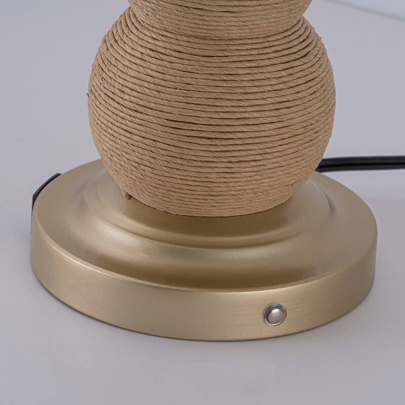 Onda 26" Rattan Table Lamp with USB 3-Way Touch Dimmer