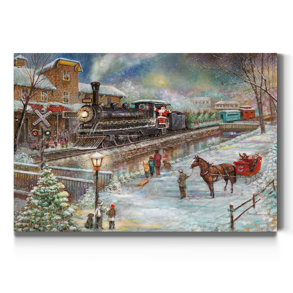 Moonlit Skaters-Premium Gallery Wrapped Canvas - Ready to Hang