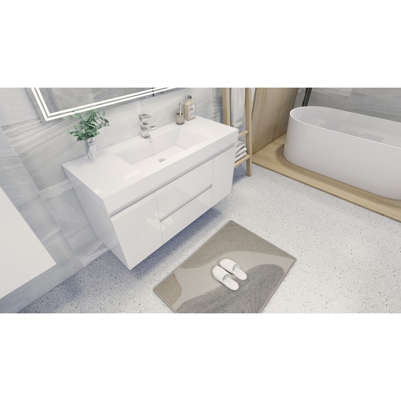Baillie 60'' Wall-Mounted Vanity with Single Reinforced Acrylic Sink