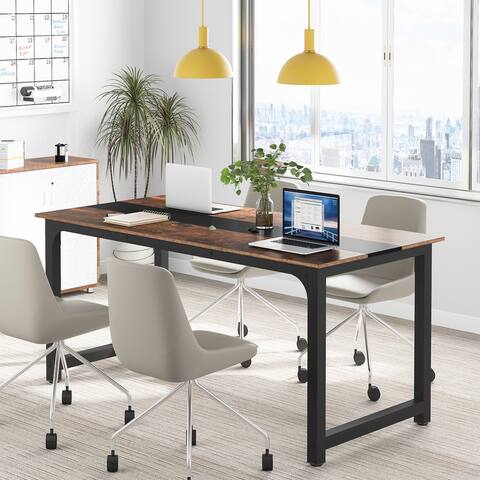 70.86" Conference Table, Meeting Table with Stable Metal Frame - 70.86L x 31W x 29H
