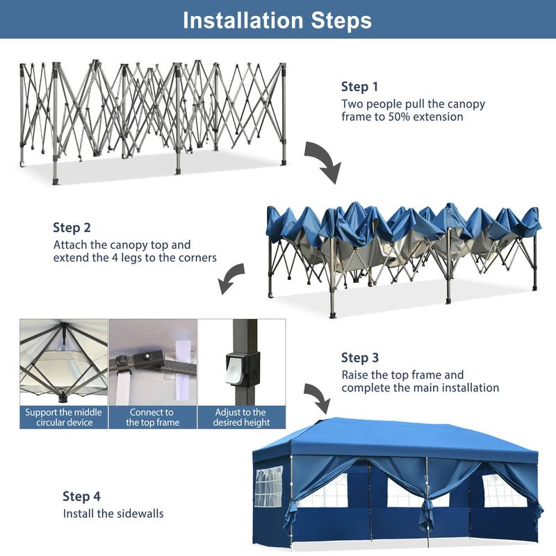 10x20 Pop Up Canopy with Sidewalls
