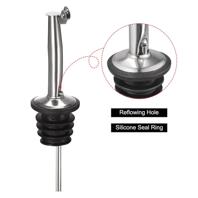 2pcs Stainless Steel Liquor Bottle Pourers for Wine Olive Oil Bottles