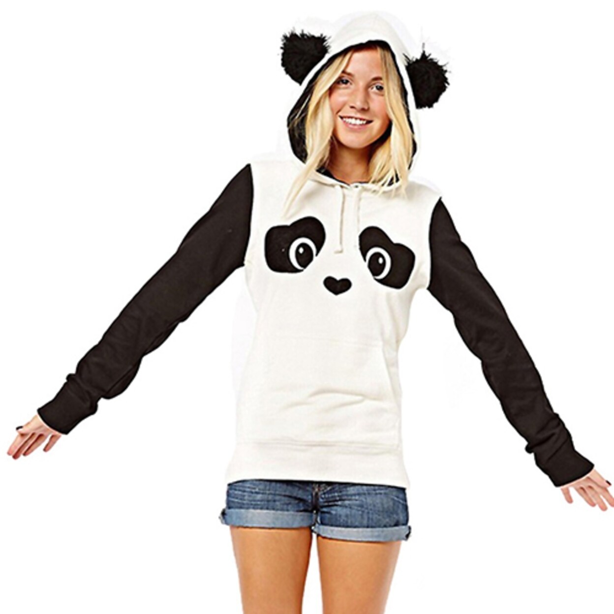 Shop Women S Fashion Winter Cute Cartoon Panda Print Hooded
