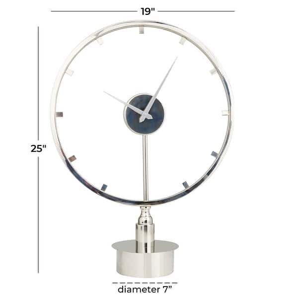dimension image slide 0 of 2, Gold Stainless Steel Metal Large Open Frame Decorative Clock - 19 x 7 x 25