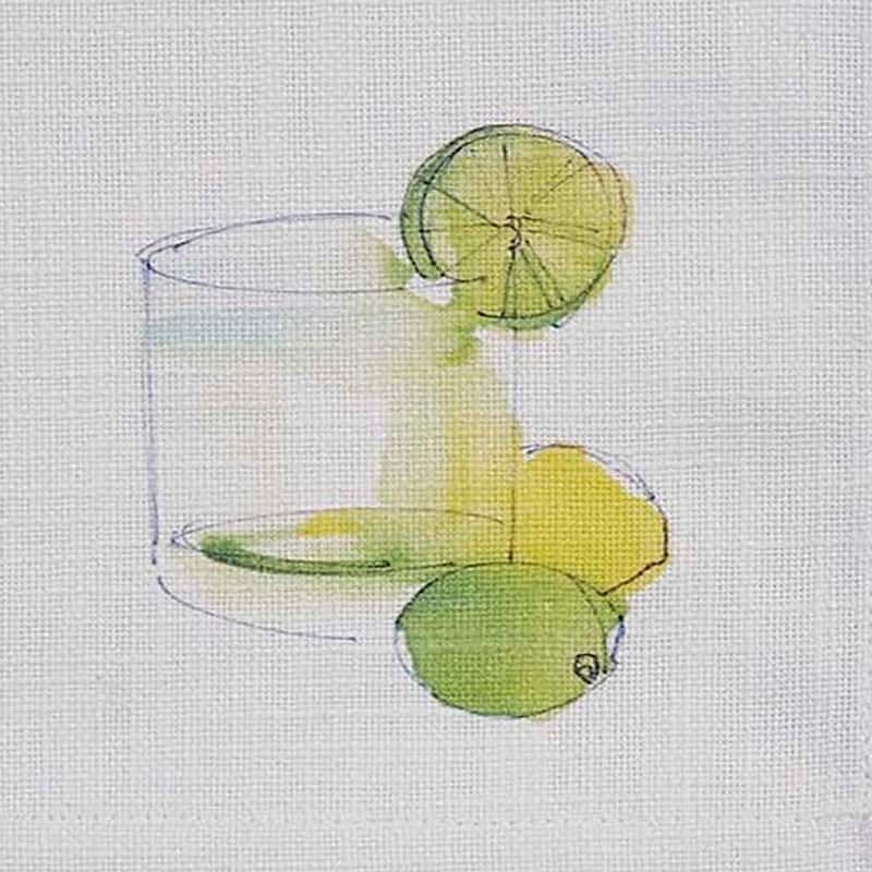 Split P White Gin Tropical Drink Napkin Set of 4 - 20" x 20"