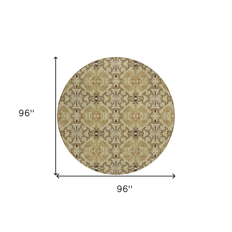 HomeRoots Medallion Transitional Rectangle Outdoor Rug