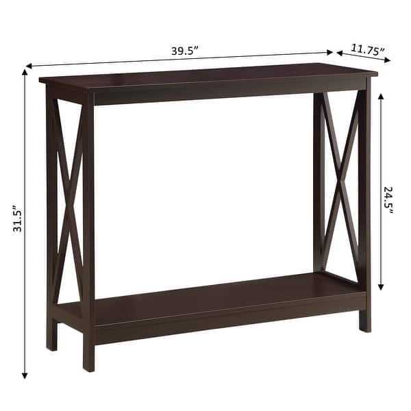 dimension image slide 12 of 16, Convenience Concepts Oxford Console Table with Shelf