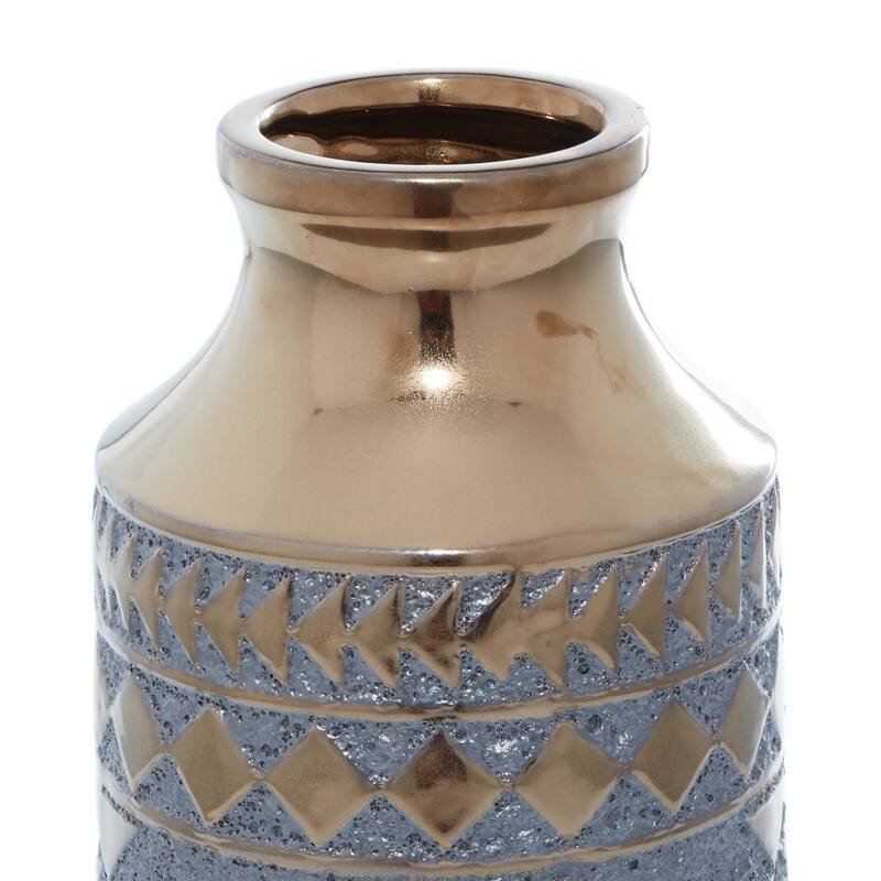 Gold Porcelain Ceramic Tribal Decorative Vase