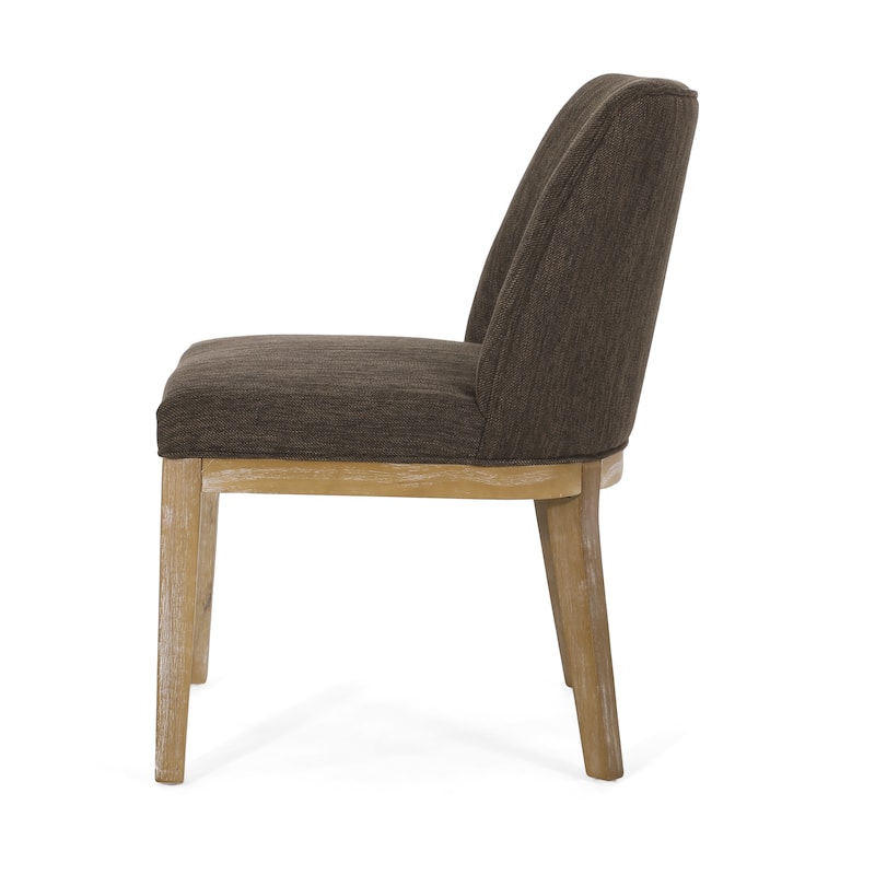Fabric Upholstered Dining Chair, Beige Finish Dining Chairs Set of 2