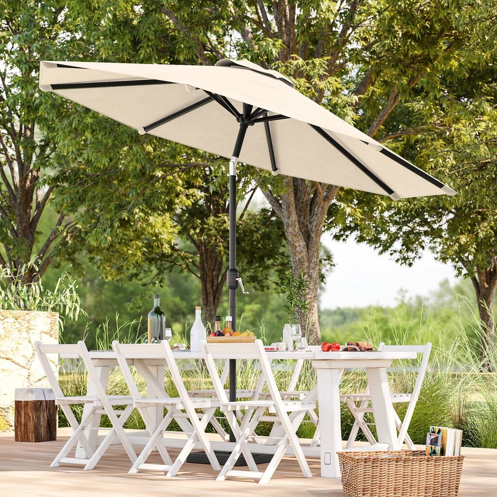 BONOSUKI Patio 9FT Market Umbrellas and Shade, Table Umbrella for Patio and Outdoor With Tilt Button, Anthracite Gray