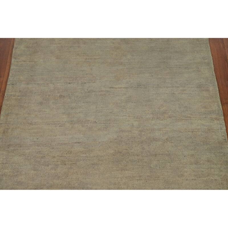 Modern Gabbeh Oriental Foyer Rug Stripe Hand-Knotted Wool Carpet - 3'3"x 5'1"