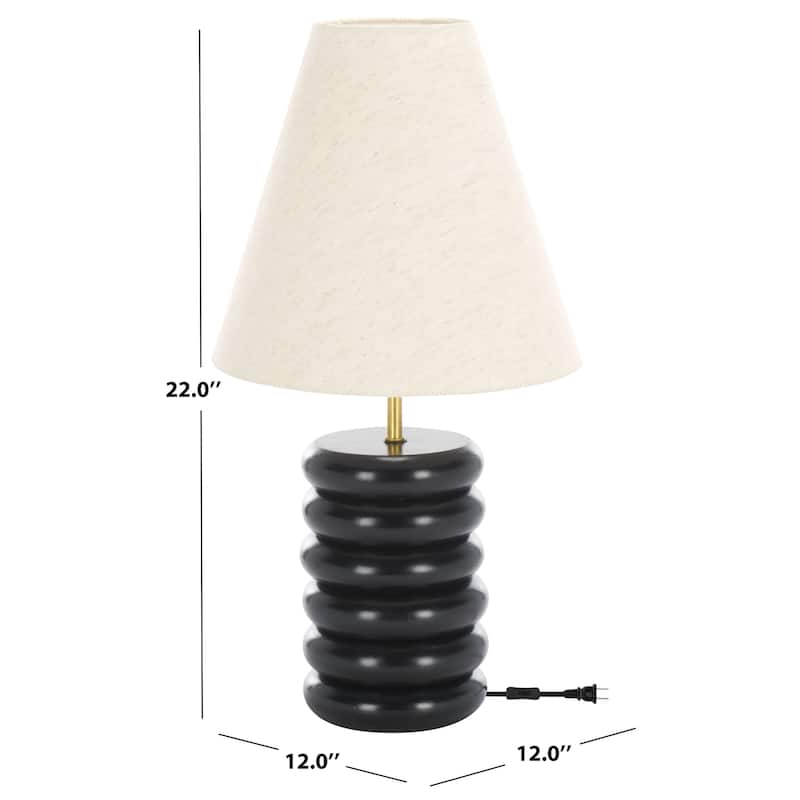 SAFAVIEH Lighting Solani Table Lamp 22-Inch Stacked Base Design - 12"W x 12"D x 22"H