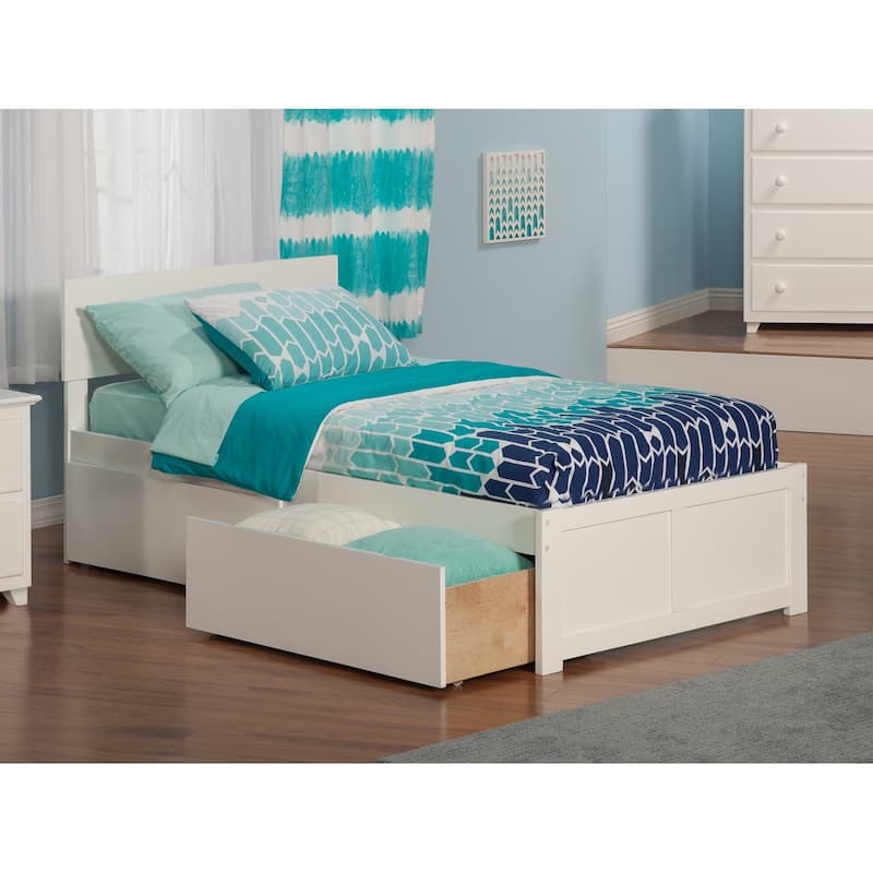 Glam Platform Bed with Drawers - Grey Modern Bed Frame - Storage Bed - HomeStock Global