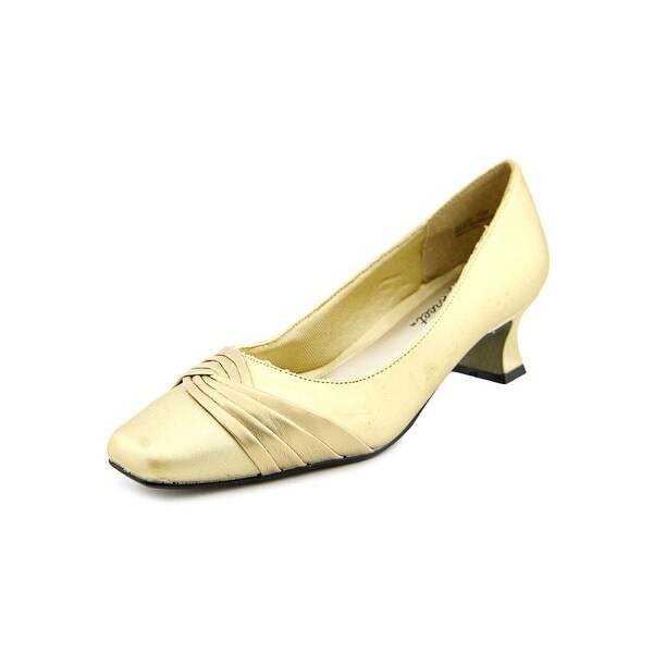 Easy Street Tidal Women Round Toe Canvas Gold Heels