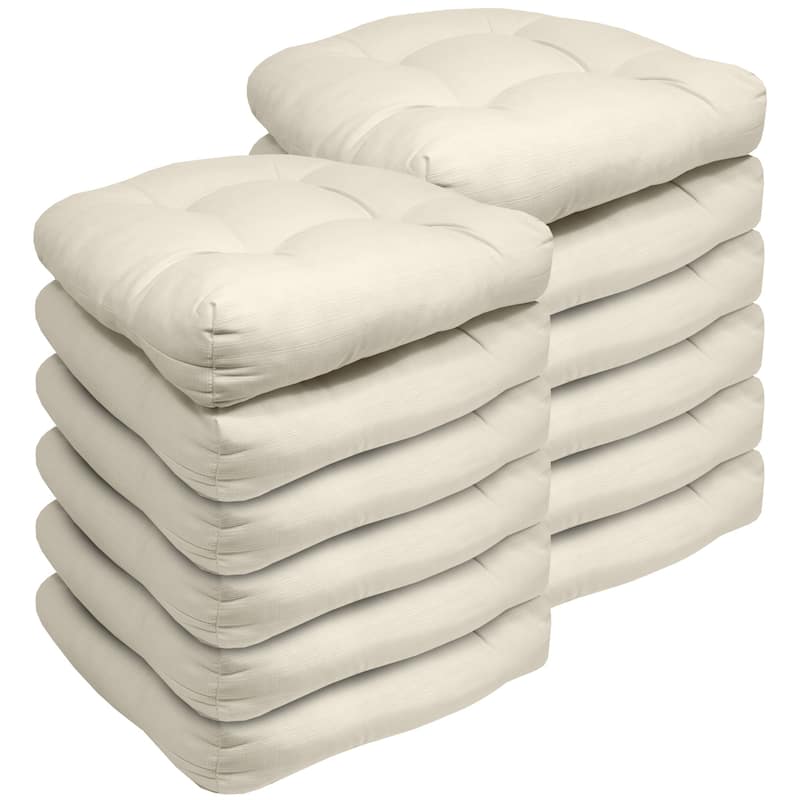 Sweet Home Collection Patio Cushions Outdoor Chair Pads Thick Fiber Fill Tufted 19" x 19"
