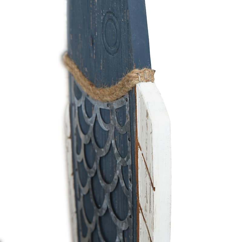 StyleCraft Couple Fish Dark Blue and White Wood Wall Décor (Set of 2)