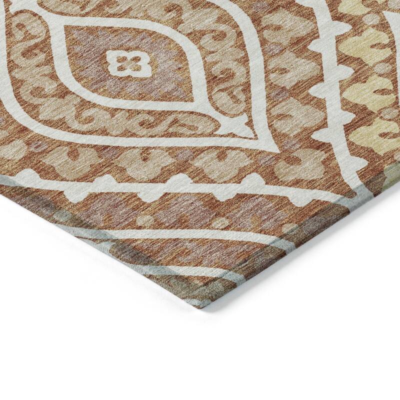 Machine Washable Indoor/ Outdoor Chantille Ttransitional Medallion Rug