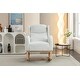 preview thumbnail 42 of 98, Teddy Fabric Upholstered Rocking Armchair with Solid Wood Frame & Legs, Cozy Ergonomic Lounge Chair with Soft Cushioning