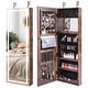 preview thumbnail 2 of 29, Costway Door Wall Mount Touch Screen LED Light Mirrored Jewelry - See Details Coffee