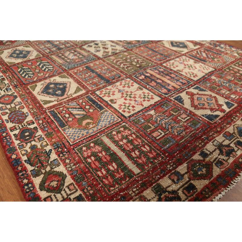 Hand Knotted Oriental 100% Wool Carpet Traditional Geometric Multi-Colored Bakhtiari Area Rug - 6' 5'' X 4' 9''