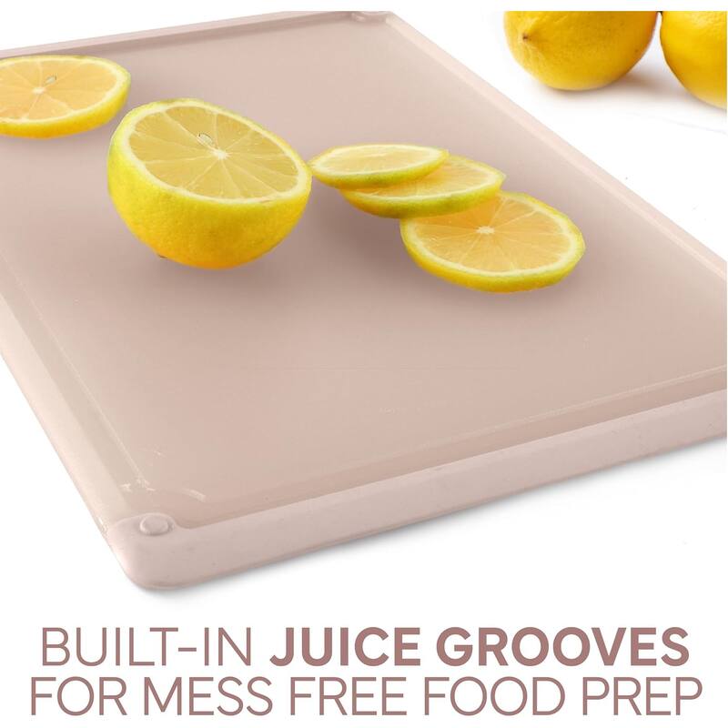 COOK WITH COLOR Extra Large Cutting Board Set, Jumbo-Sized Boards with Rubber Border, 3-Piece