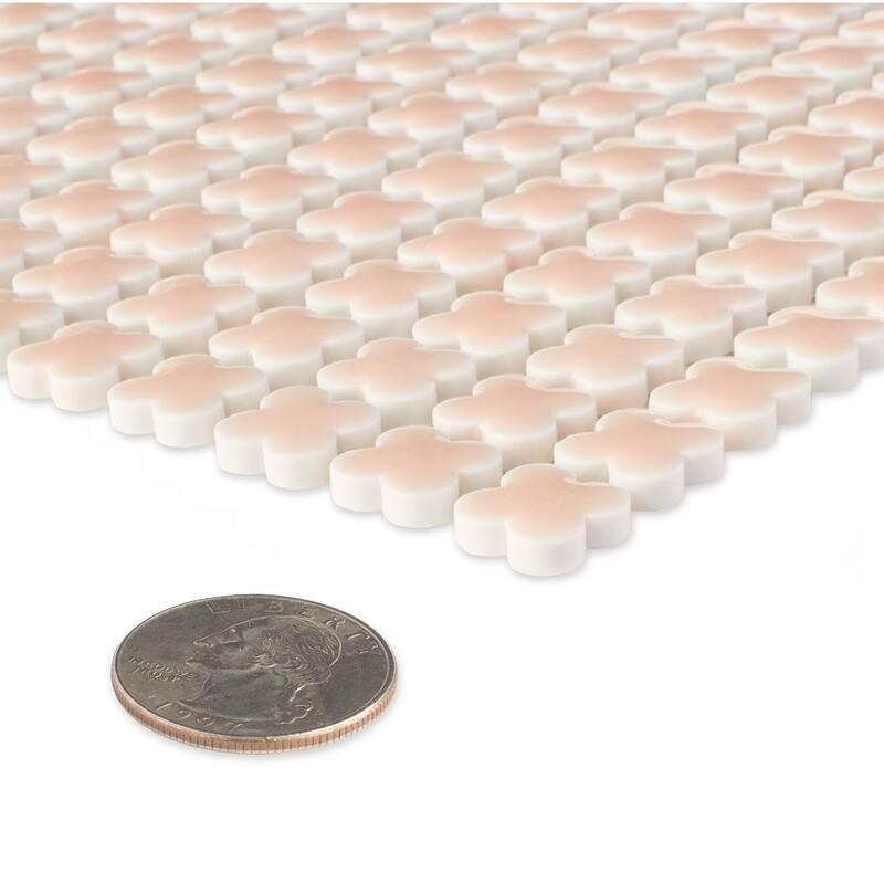 Merola Tile Fioretti Glossy Pink 12" x 12" Porcelain Floor and Wall Tile