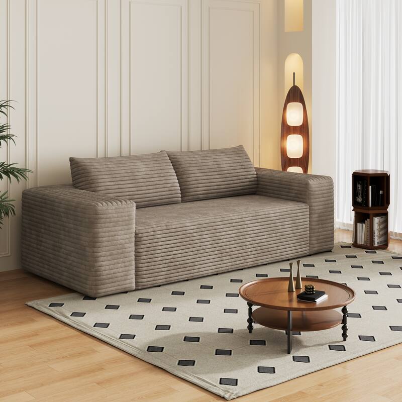 78.8" Corduroy Loveseat Sofa - Deep Seat, No Assembly Required, for Living Room, Bedroom, Apartment