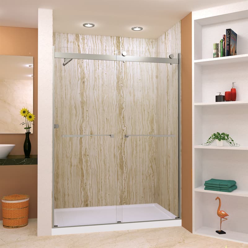 Transolid BRP608008C-J 80" High x 60" Wide Bypass Frameless Shower