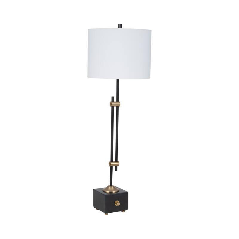 Sagebrook Home 36" Hilliard Marble Buffet Table Lamp, Gold/Black, 36"H - 12" x 12" x 36"