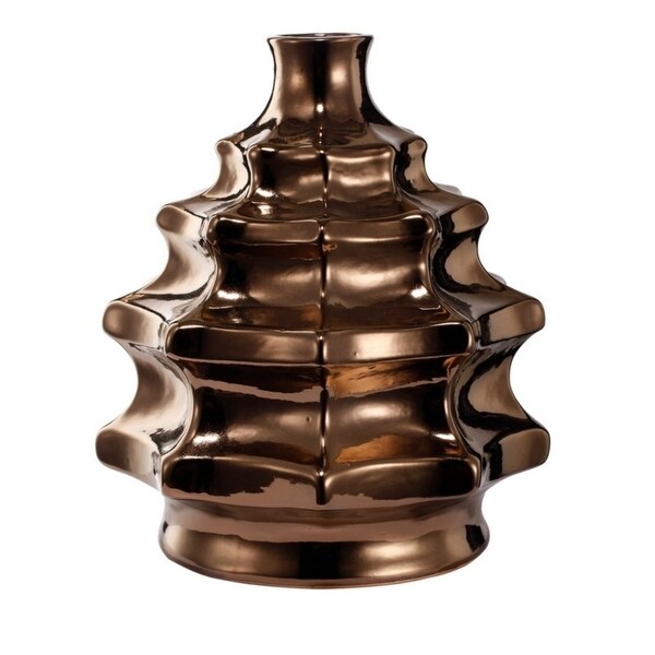 Elegantly Charmed Ceramic Vase, Bronze