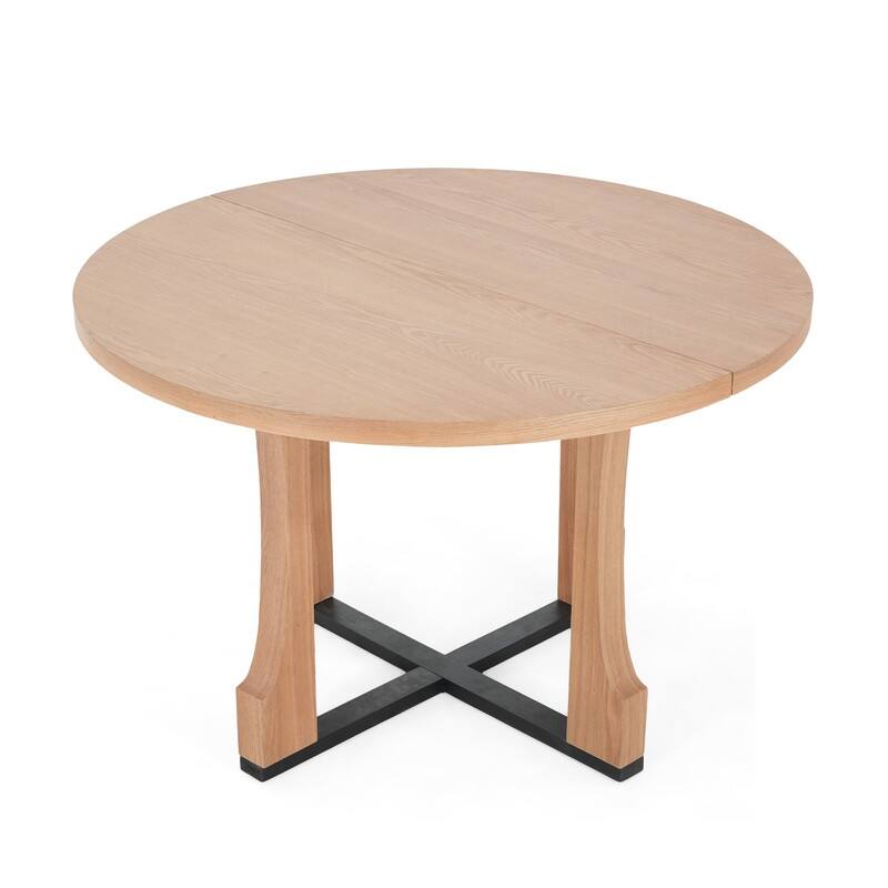 48-inch Round Dining Table for 4 - Farmhouse Pedestal Base Kitchen Table