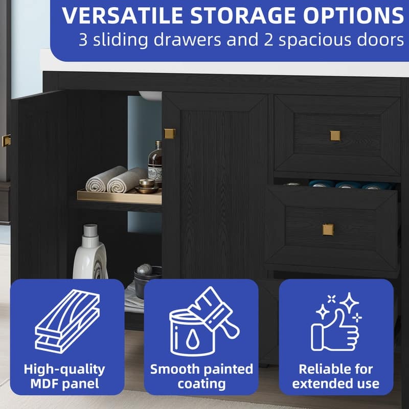 Moasis 36"/42" Bathroom Vanity Cabinet with Sink